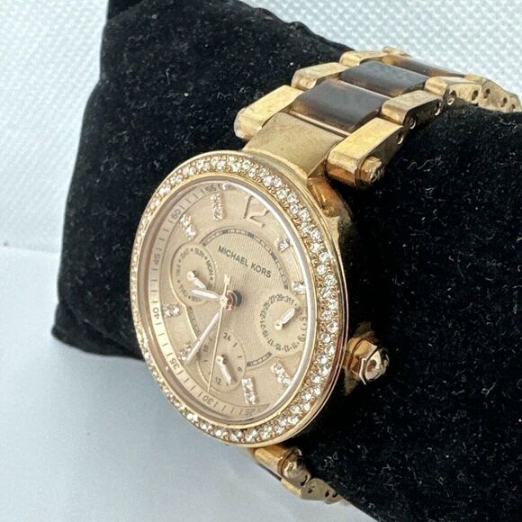 Michael Kors MK5841 Women's Two Tone Analog Rose Dial Quartz Wrist Watch NUL64 - Picture 3 of 11